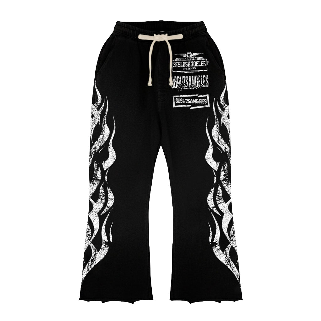 Piercing Vision Black Sweatpants – Mid-Waist Unisex Sports & Leisure Pants, Sizes XXS-5XL