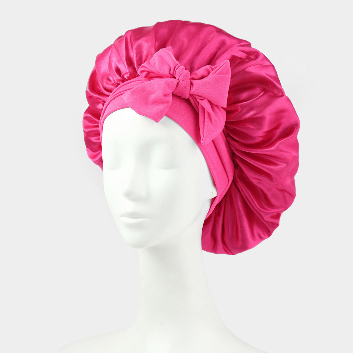 Luxury Non-Slip Satin Bonnet with Adjustable Tie Band – Double-Layer Hair Protection for Edges, Curls & Wigs