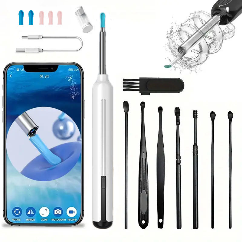 6-in-1 Smart Ear Wax Removal Kit with 1080P HD Camera – Safe, Rechargeable Ear Cleaner for iPhone, iPad & Android
